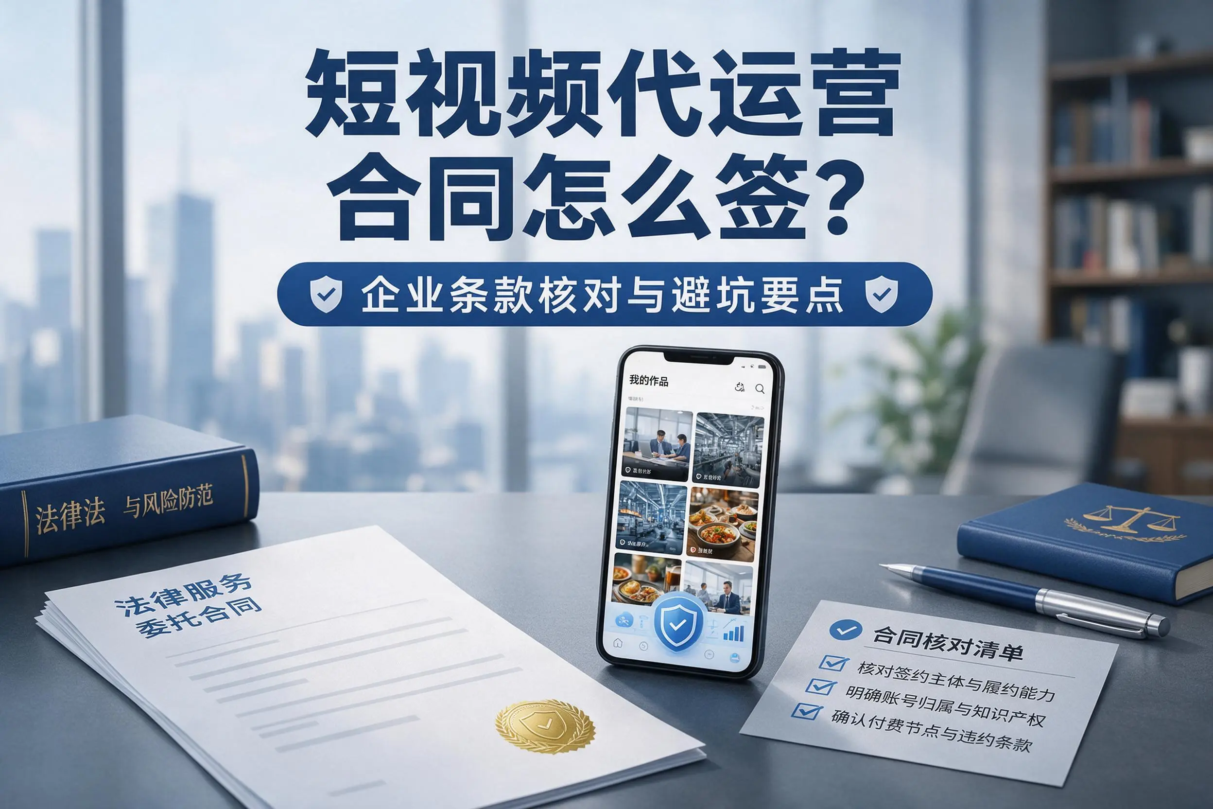 短视频代运营合同怎么签?营口企业条款核对与避坑要点