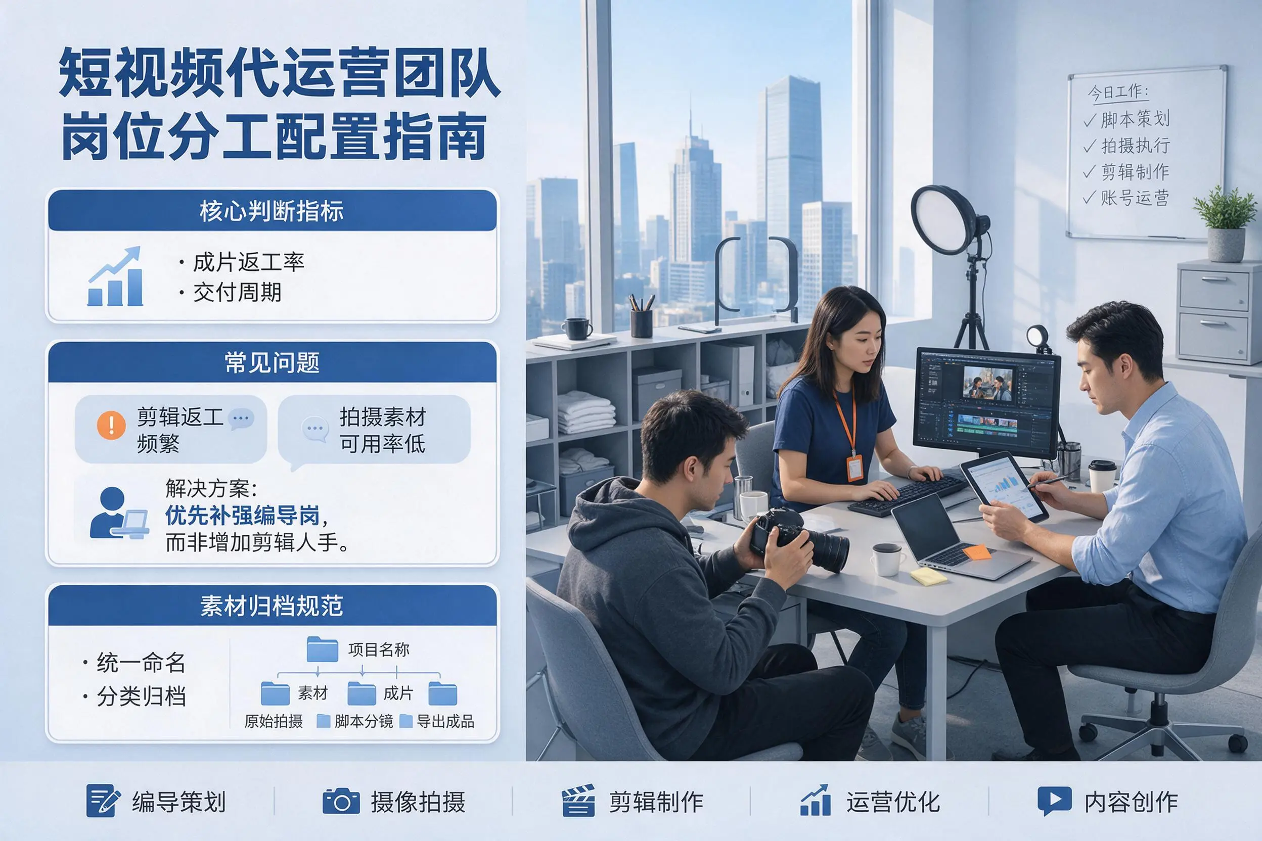 短视频代运营团队如何配置？营口企业岗位分工科普说明