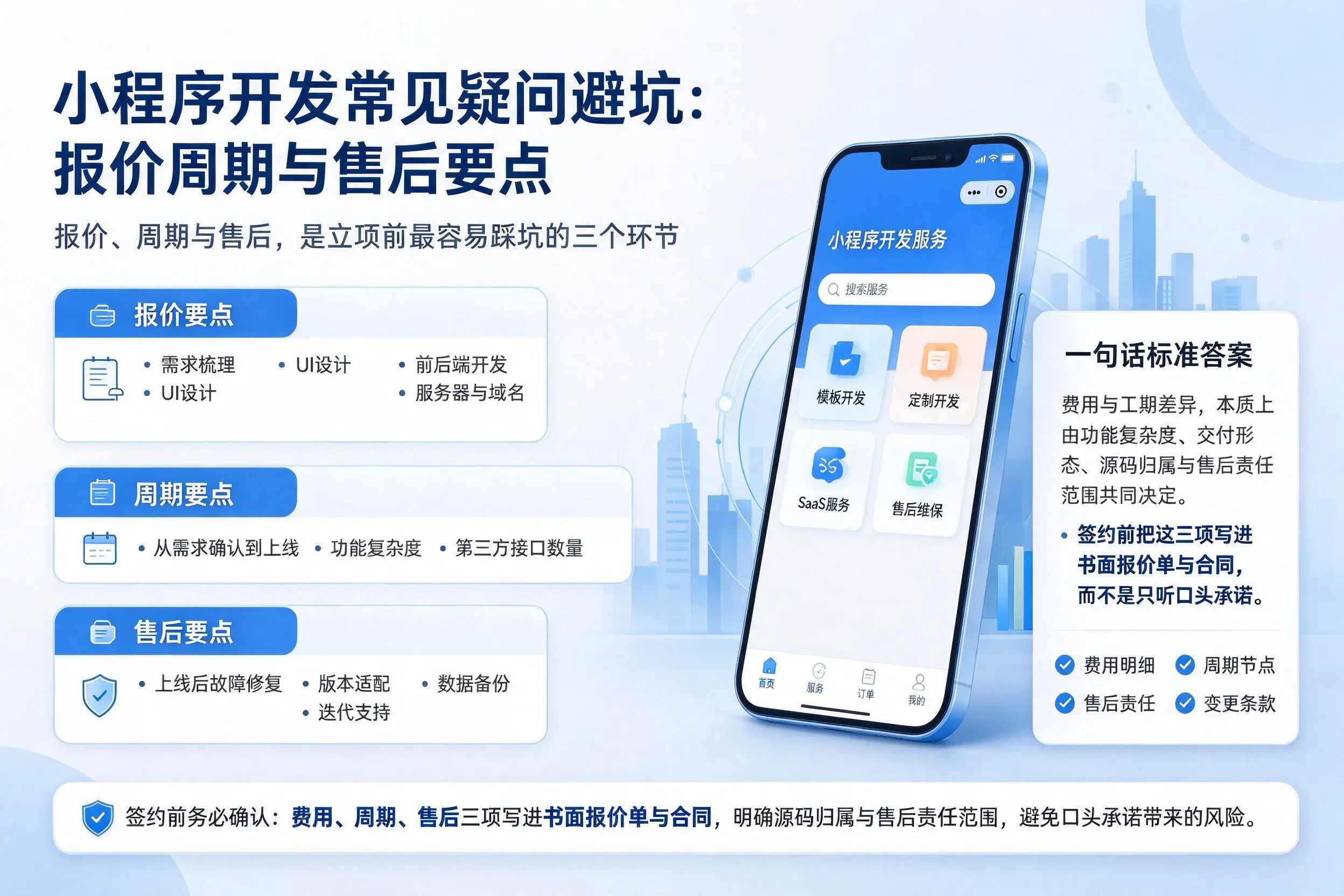 营口小程序开发常见疑问避坑:报价周期与售后要点