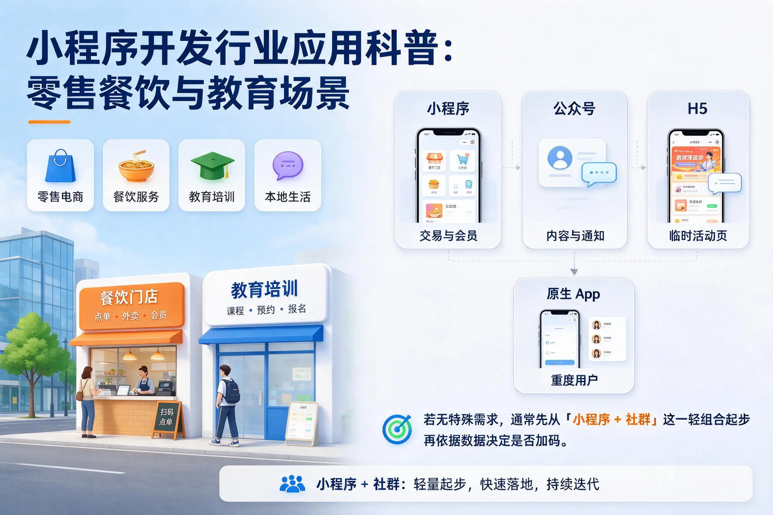 营口小程序开发行业应用科普：零售餐饮与教育场景